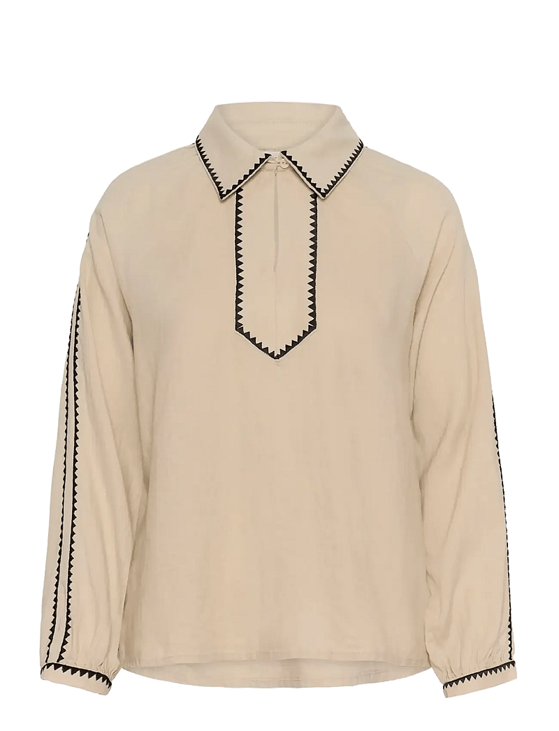 Part Two - AimyPW BL - langærmede skjorter - oatmeal - 1