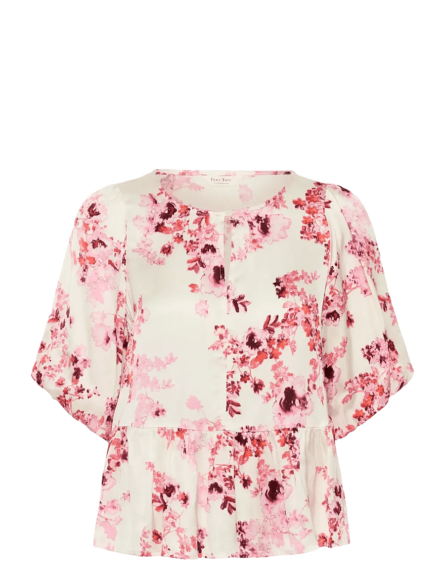 Part Two - AzeliaPW BL - kurzärmelige blusen - pink shadow flower print - 1