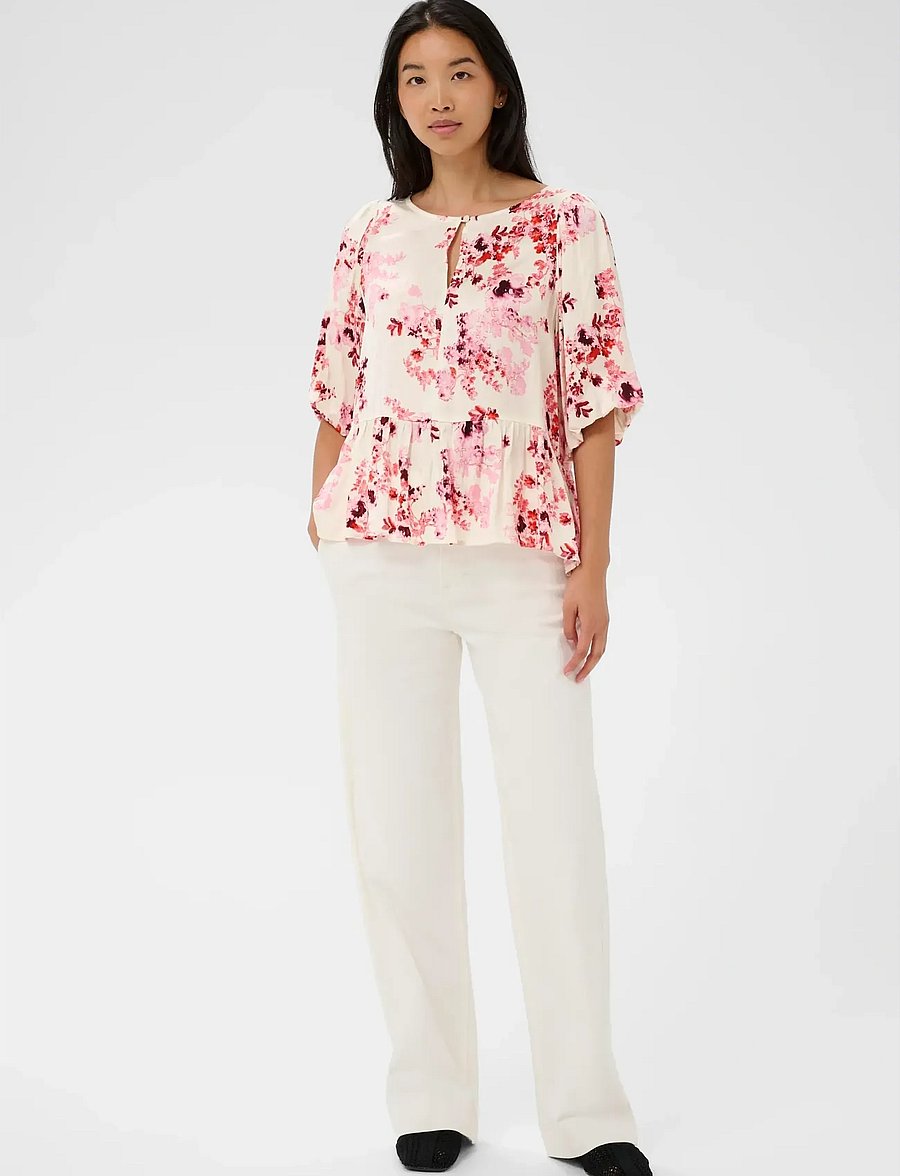 Part Two - AzeliaPW BL - kurzärmelige blusen - pink shadow flower print - 3