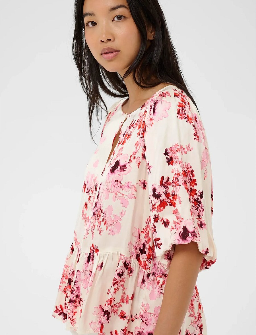 Part Two - AzeliaPW BL - kurzärmelige blusen - pink shadow flower print - 5