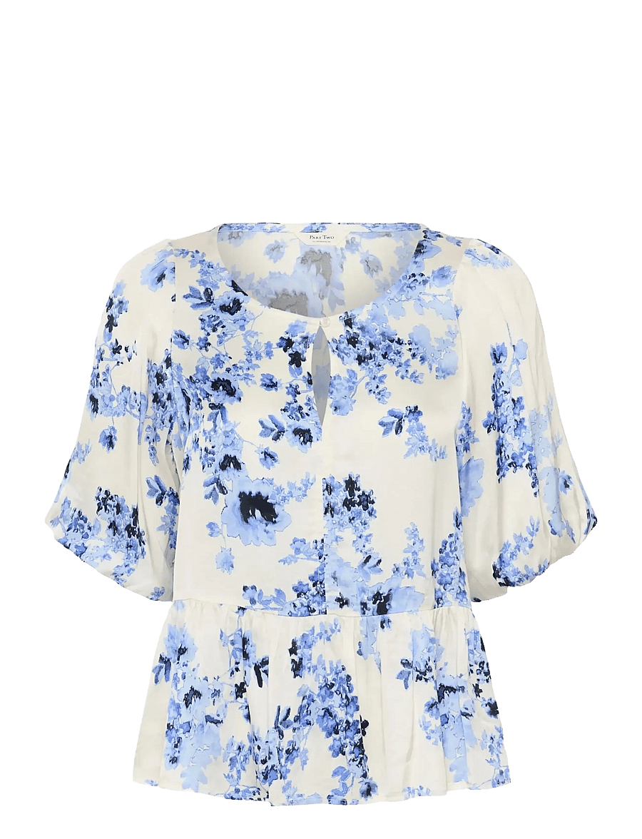 Part Two - AzeliaPW BL - kortärmade blusar - blue shadow flower - 1