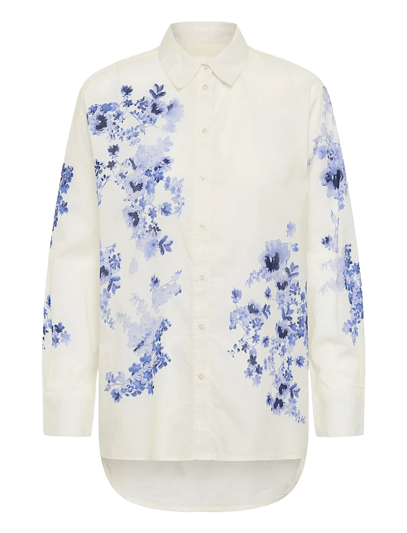 Part Two - AleiaPW SH - långärmade skjortor - blue shadow flower print - 1