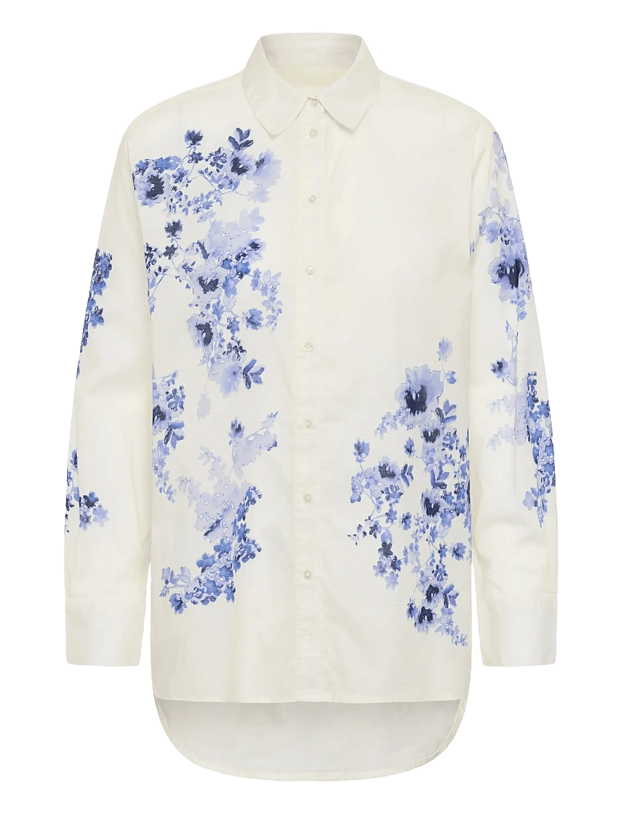 Part Two - AleiaPW SH - marškiniai ilgomis rankovėmis - blue shadow flower print - 1
