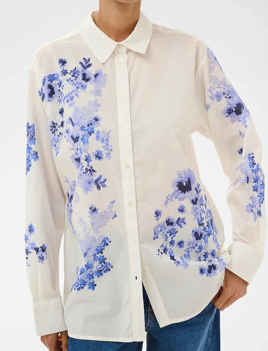 Part Two - AleiaPW SH - marškiniai ilgomis rankovėmis - blue shadow flower print - 5