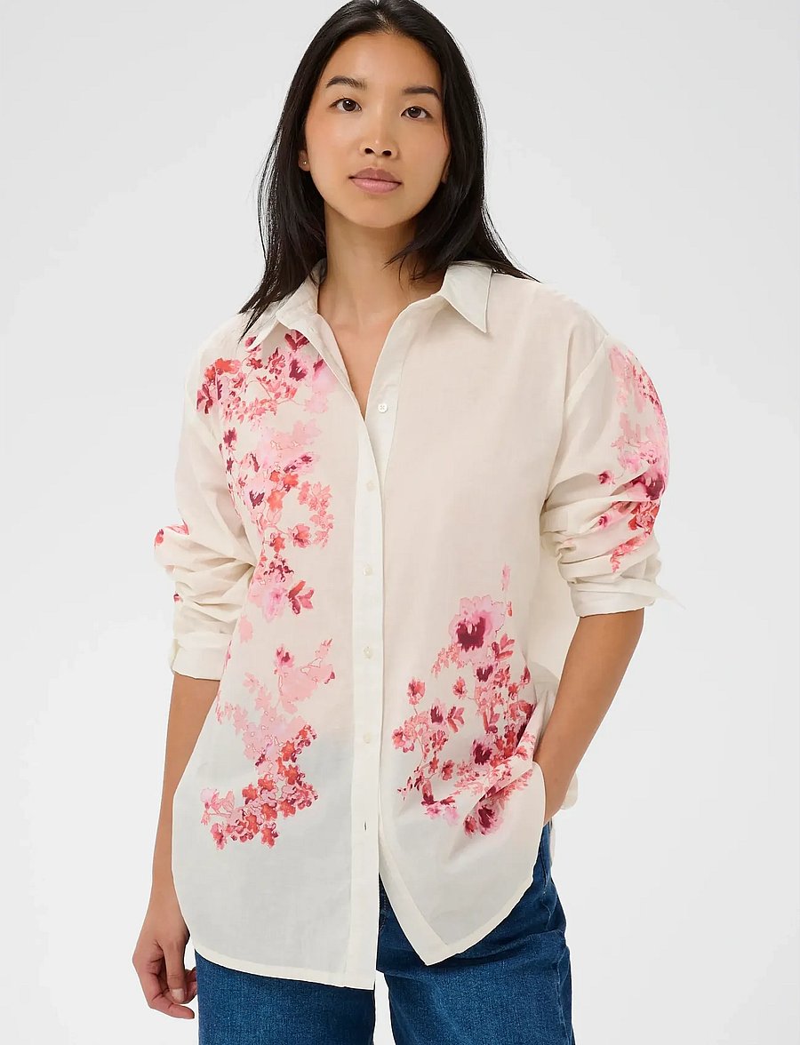 Part Two - AleiaPW SH - langærmede skjorter - pink shadow flower print - 0