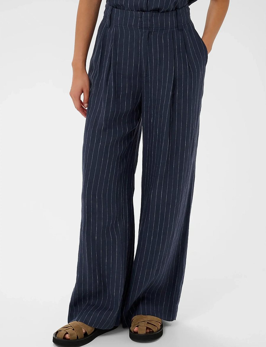 Part Two - AliyaPW PA - bukser med brede ben - blue nights pinstripe - 0