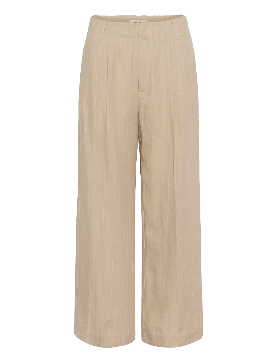 Part Two - AliyaPW PA - wide leg trousers - neutral pinstripe - 1