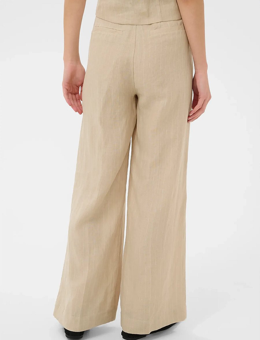 Part Two - AliyaPW PA - wide leg trousers - neutral pinstripe - 4