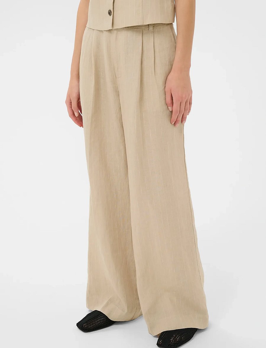 Part Two - AliyaPW PA - wide leg trousers - neutral pinstripe - 5