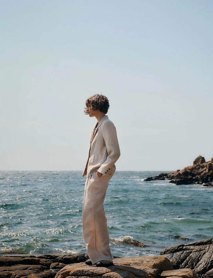 Part Two - AliyaPW PA - wide leg trousers - neutral pinstripe - 0