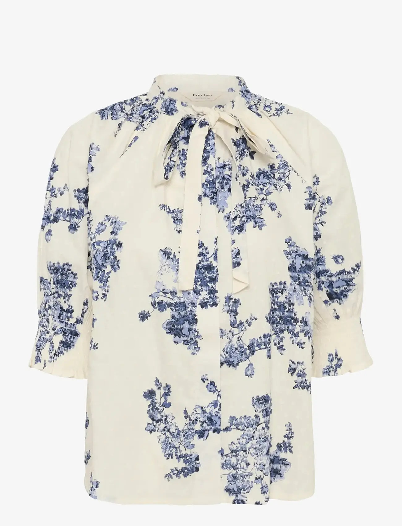 Part Two - AlmeraPW SH - kurzämlige blusen - blue shadow flower print - 1