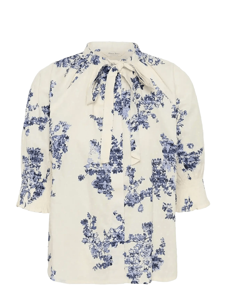Part Two - AlmeraPW SH - kortærmede bluser - blue shadow flower print - 1