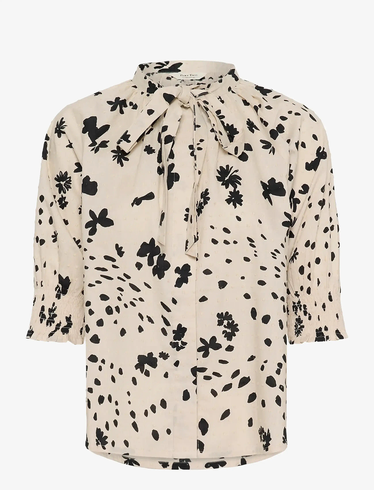 Part Two - AlmeraPW SH - kortærmede bluser - black dot flower print - 1