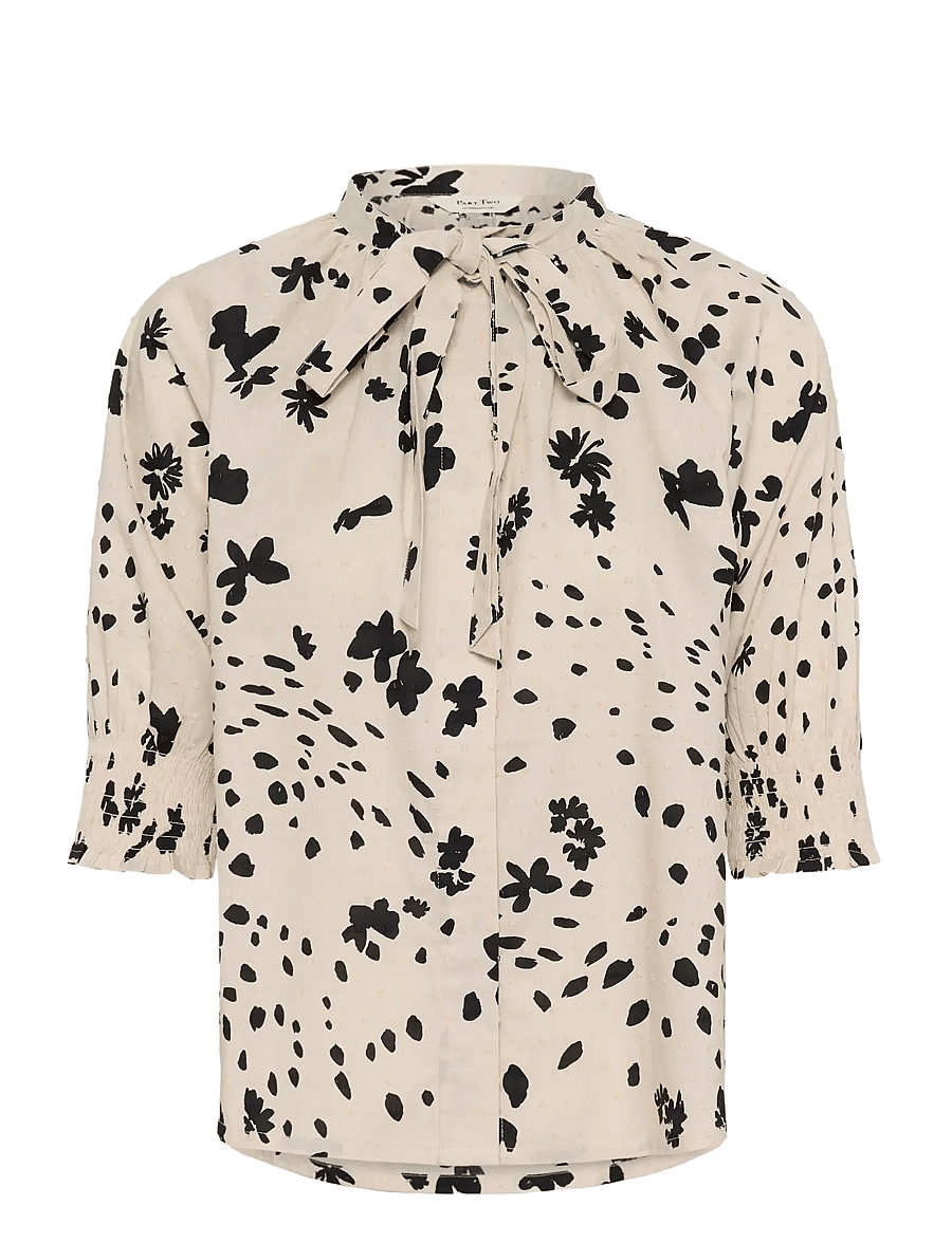 Part Two - AlmeraPW SH - kortærmede bluser - black dot flower print - 1