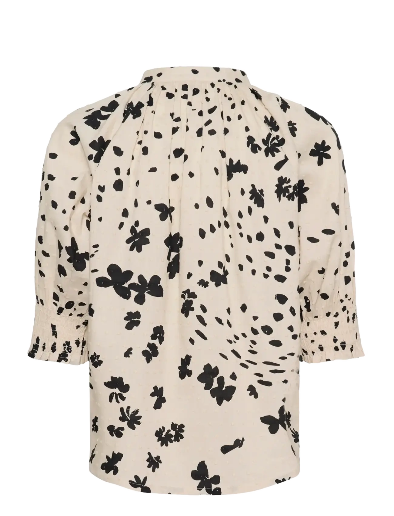 Part Two - AlmeraPW SH - short-sleeved blouses - black dot flower print - 2