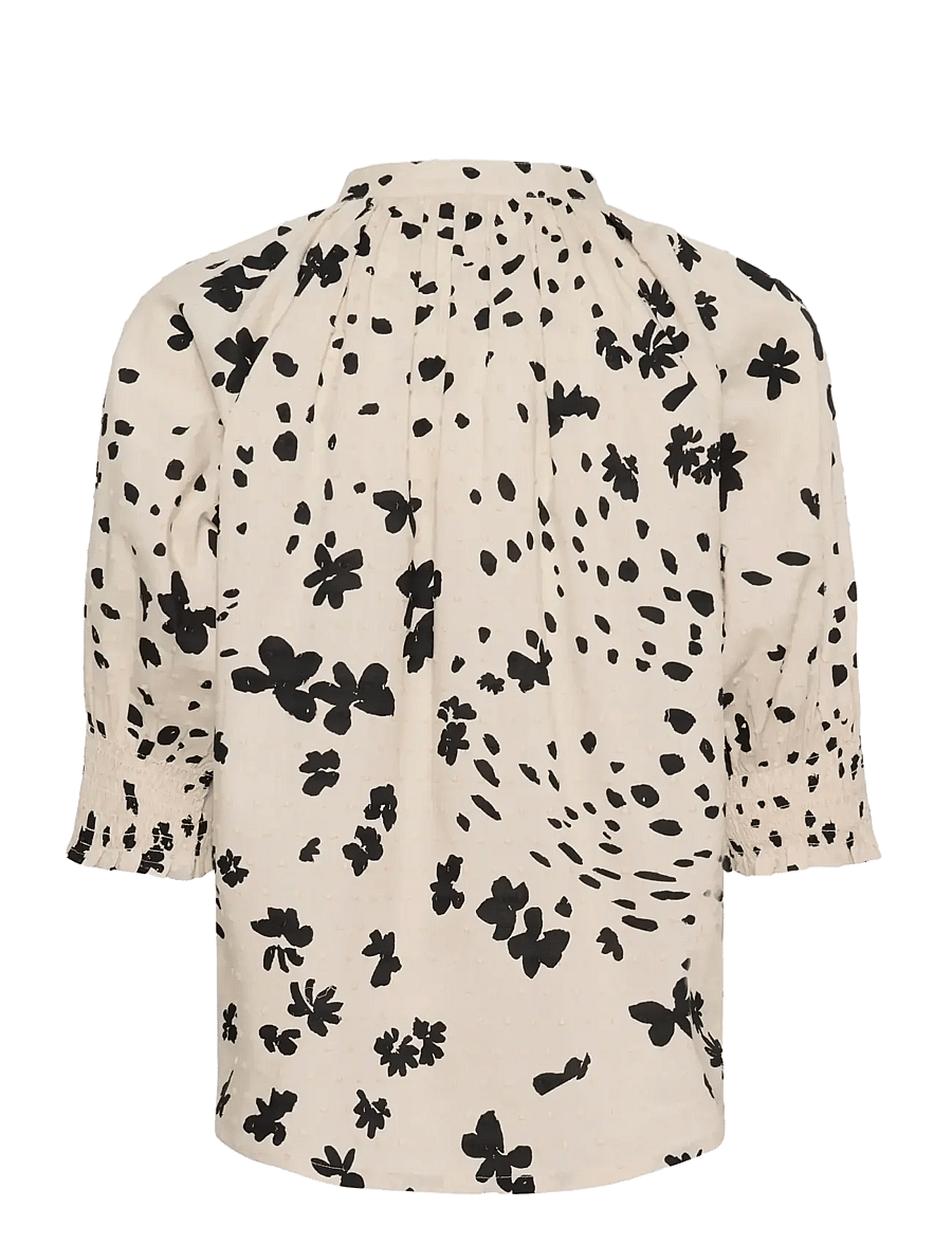 Part Two - AlmeraPW SH - kortærmede bluser - black dot flower print - 2