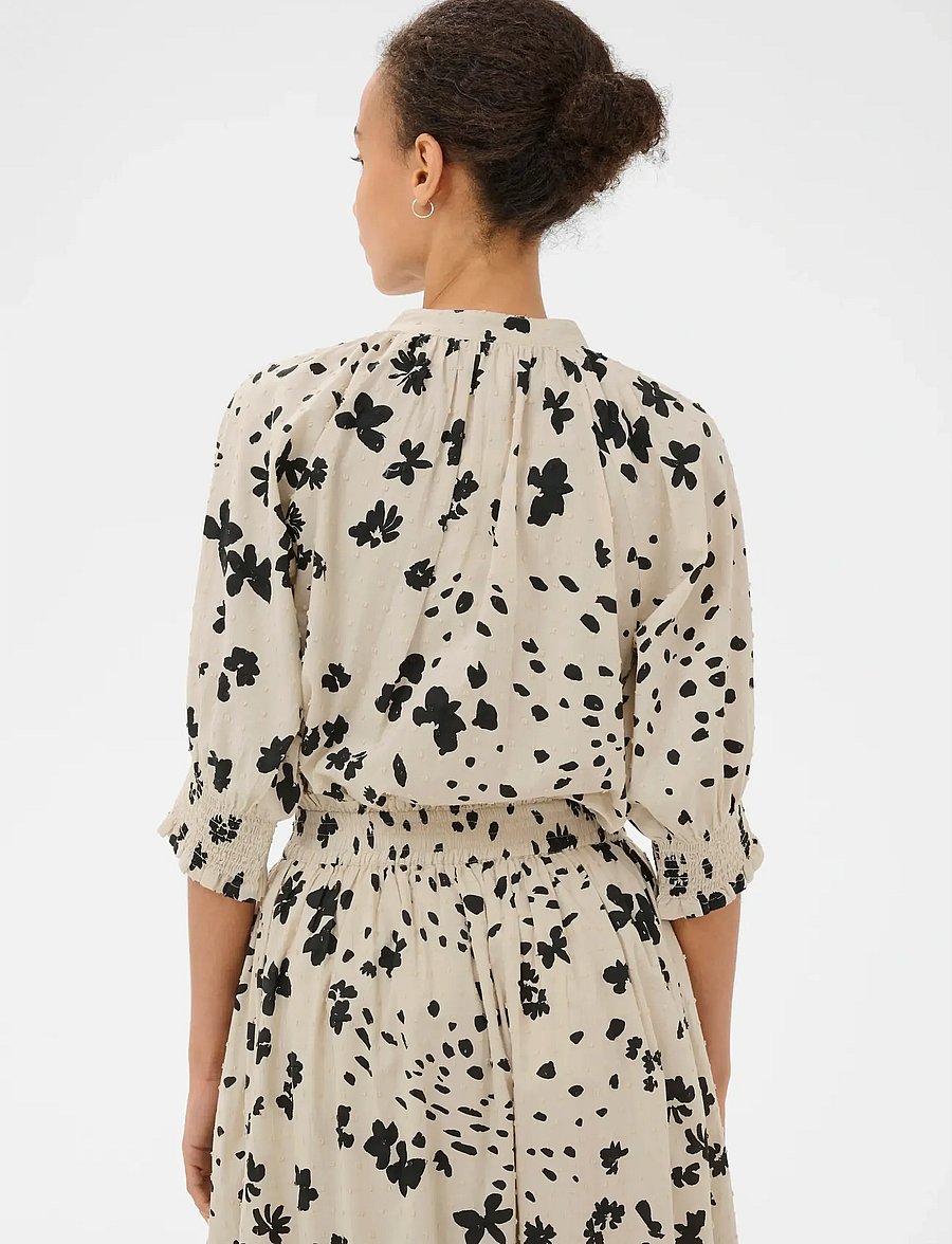 Part Two - AlmeraPW SH - kortærmede bluser - black dot flower print - 3