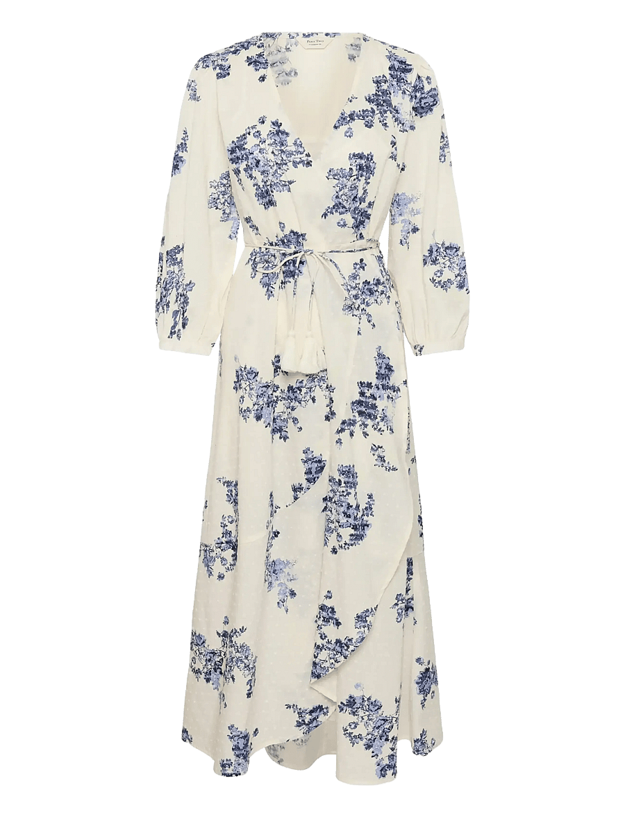 Part Two - AlyaPW DR - slå-om-kjoler - blue shadow flower print - 1