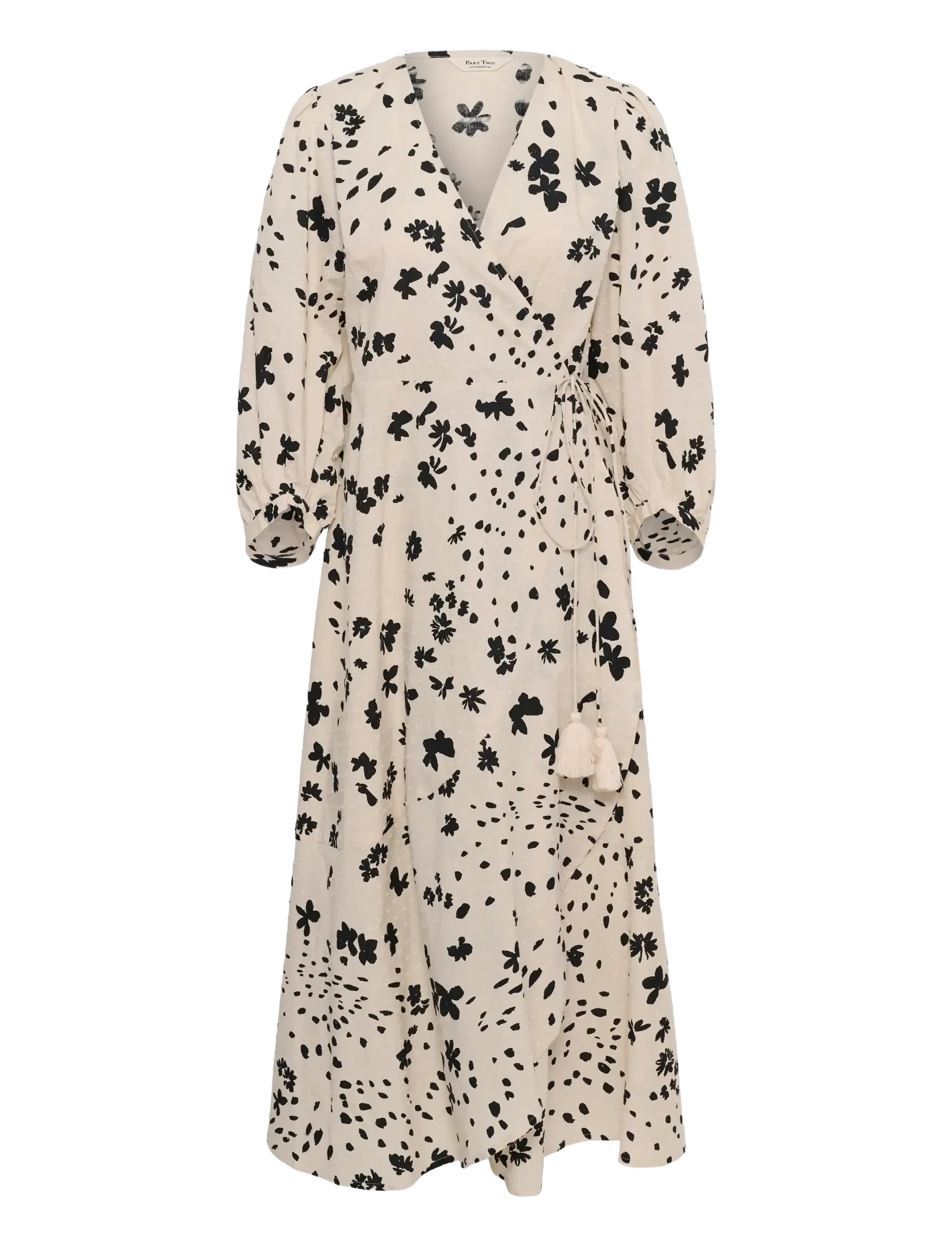 BLACK DOT FLOWER PRINT