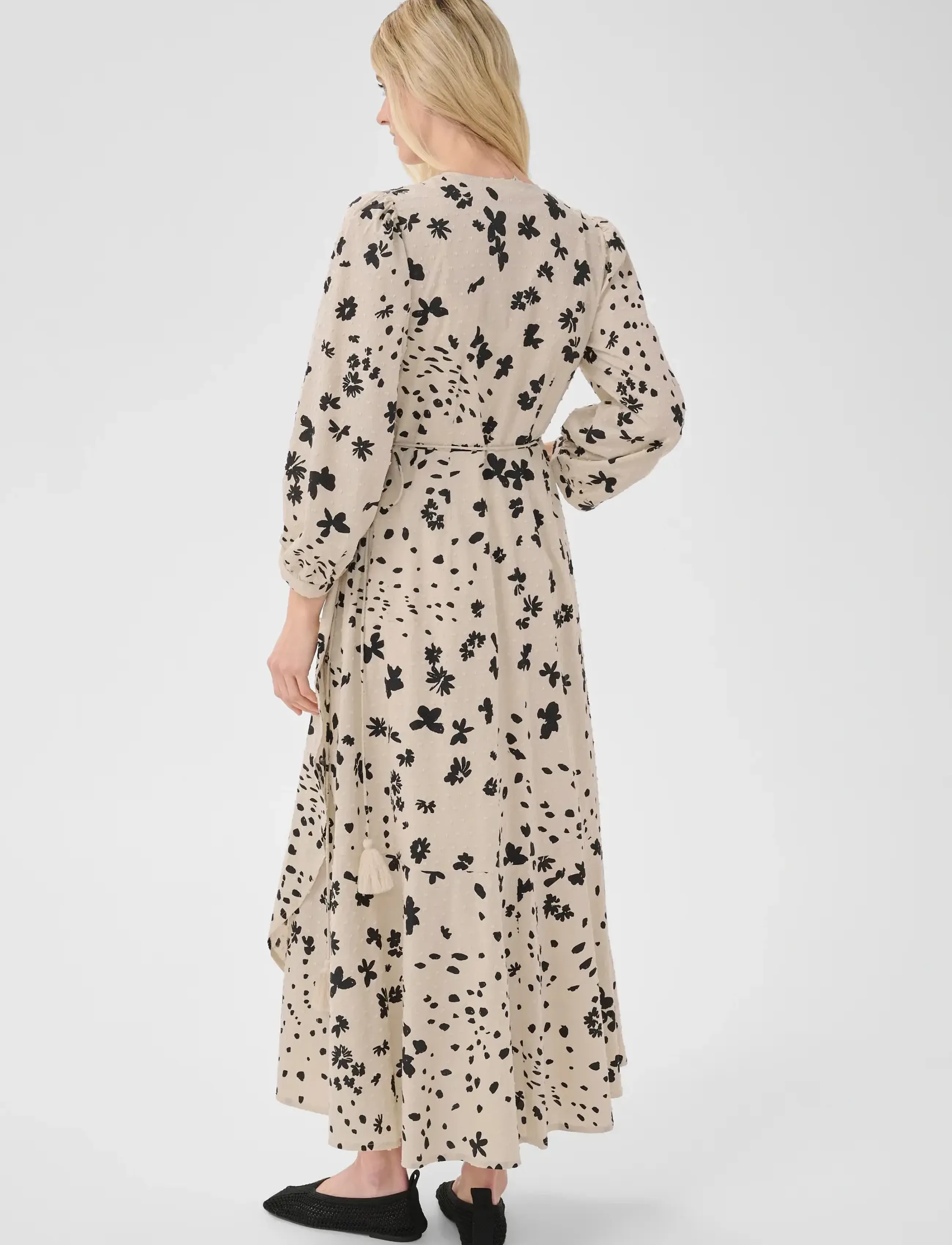 Part Two - AlyaPW DR - omlottklänningar - black dot flower print - 4