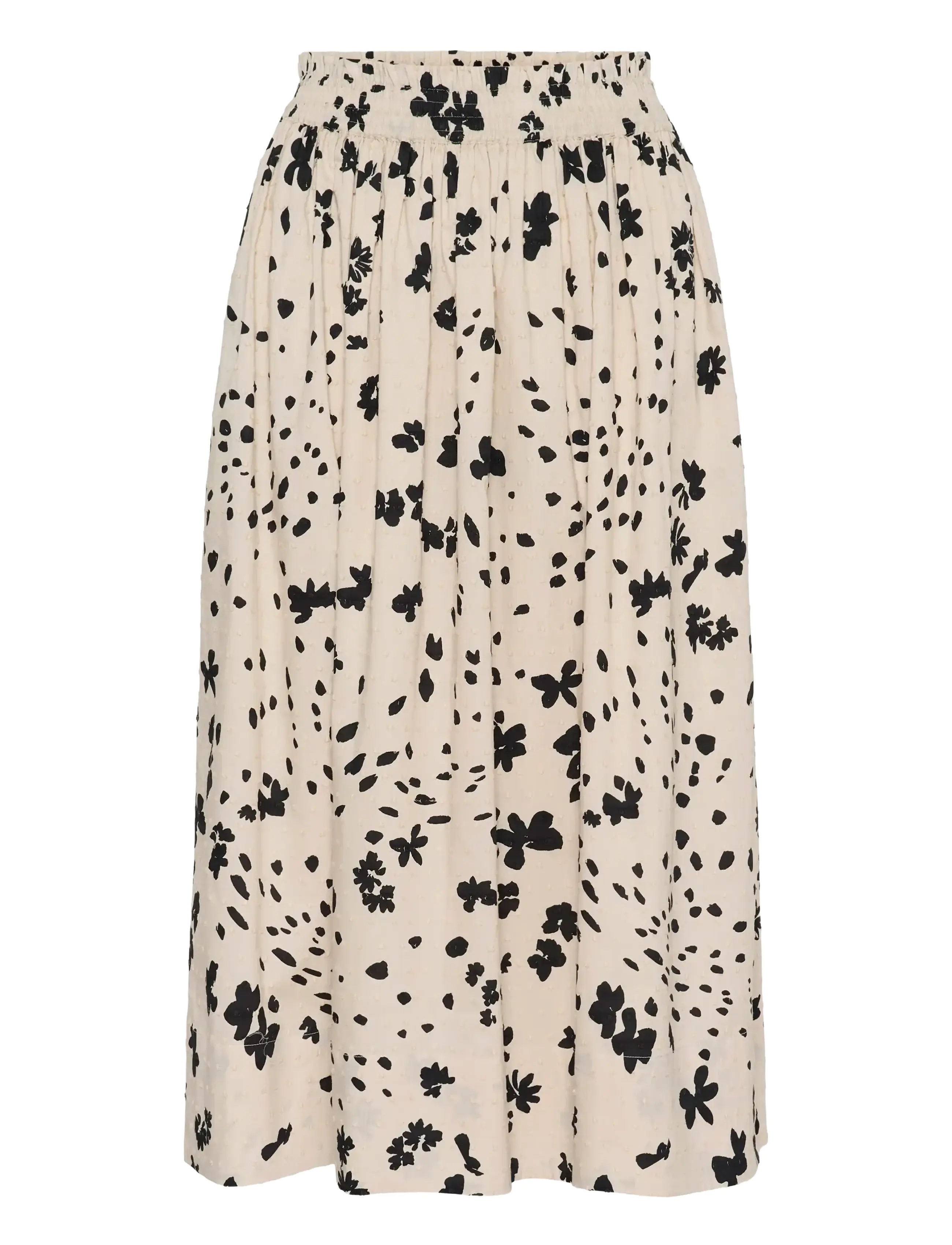 Part Two AmaiaPW SK - Rokken - BLACK DOT FLOWER PRINT / cream