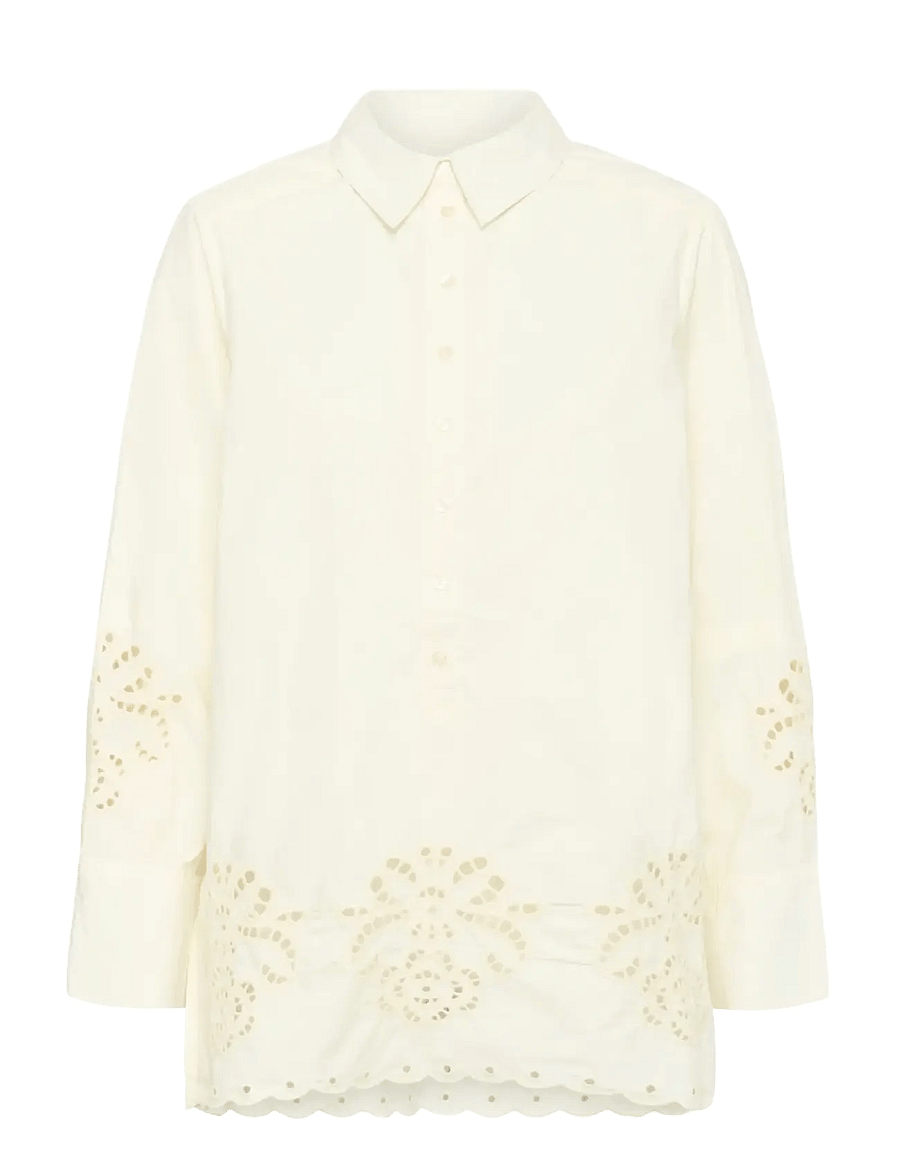 Part Two - AnnalinePW SH - langærmede skjorter - whisper white - 1
