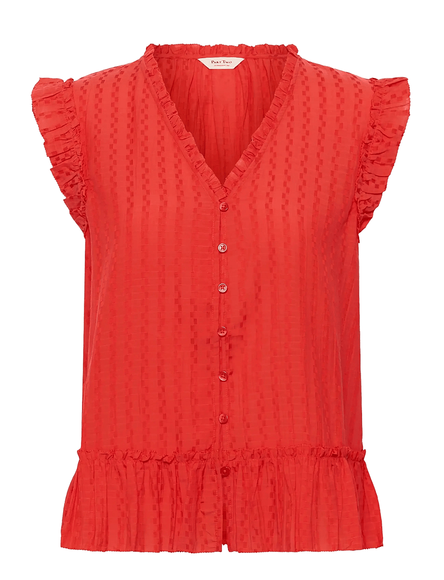 Part Two - AnekaPW BL - sleeveless blouses - poppy red - 1