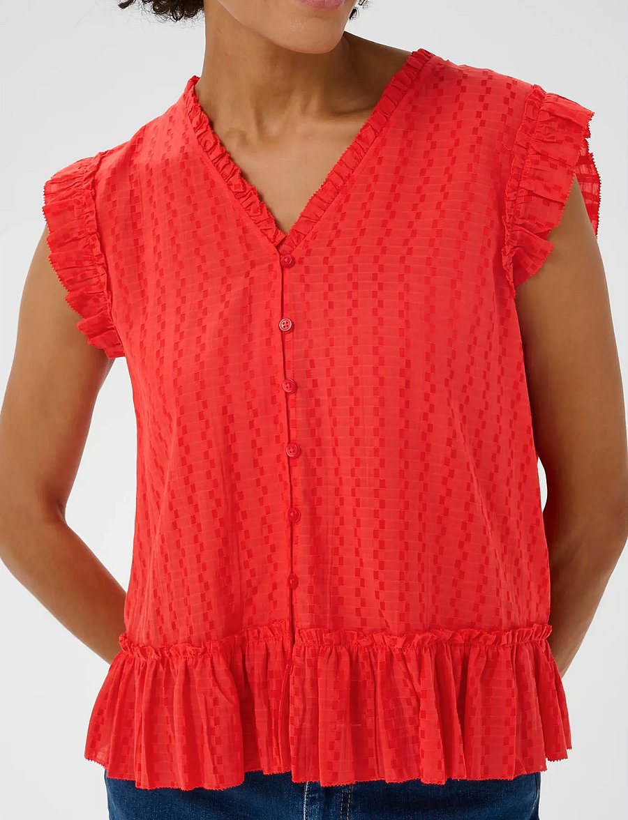 Part Two - AnekaPW BL - sleeveless blouses - poppy red - 3