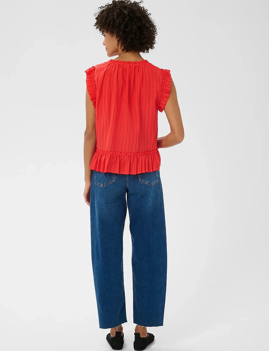 Part Two - AnekaPW BL - sleeveless blouses - poppy red - 4