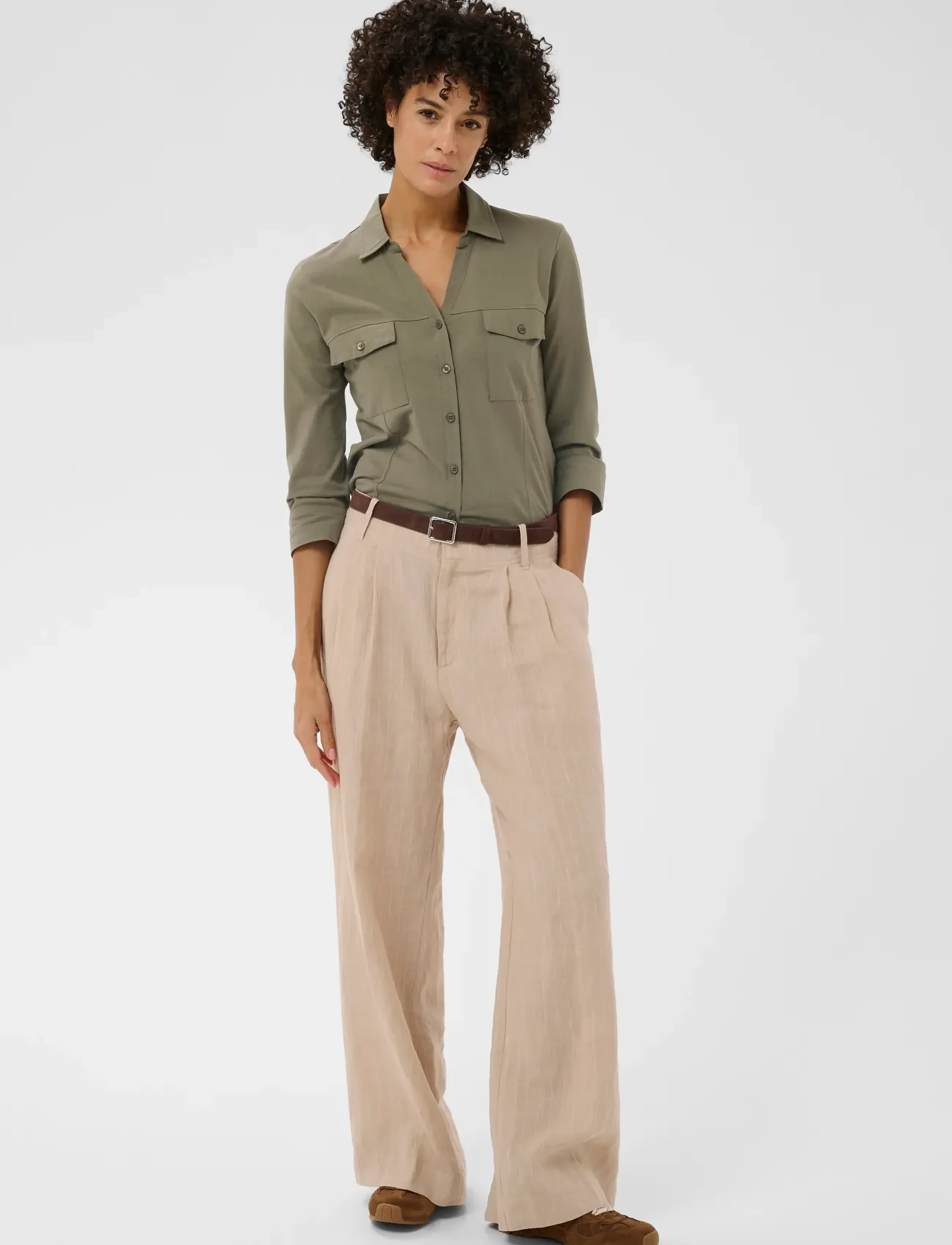 Part Two AnisePW SH - Skjortor - SMOKEY OLIVE / khaki/green