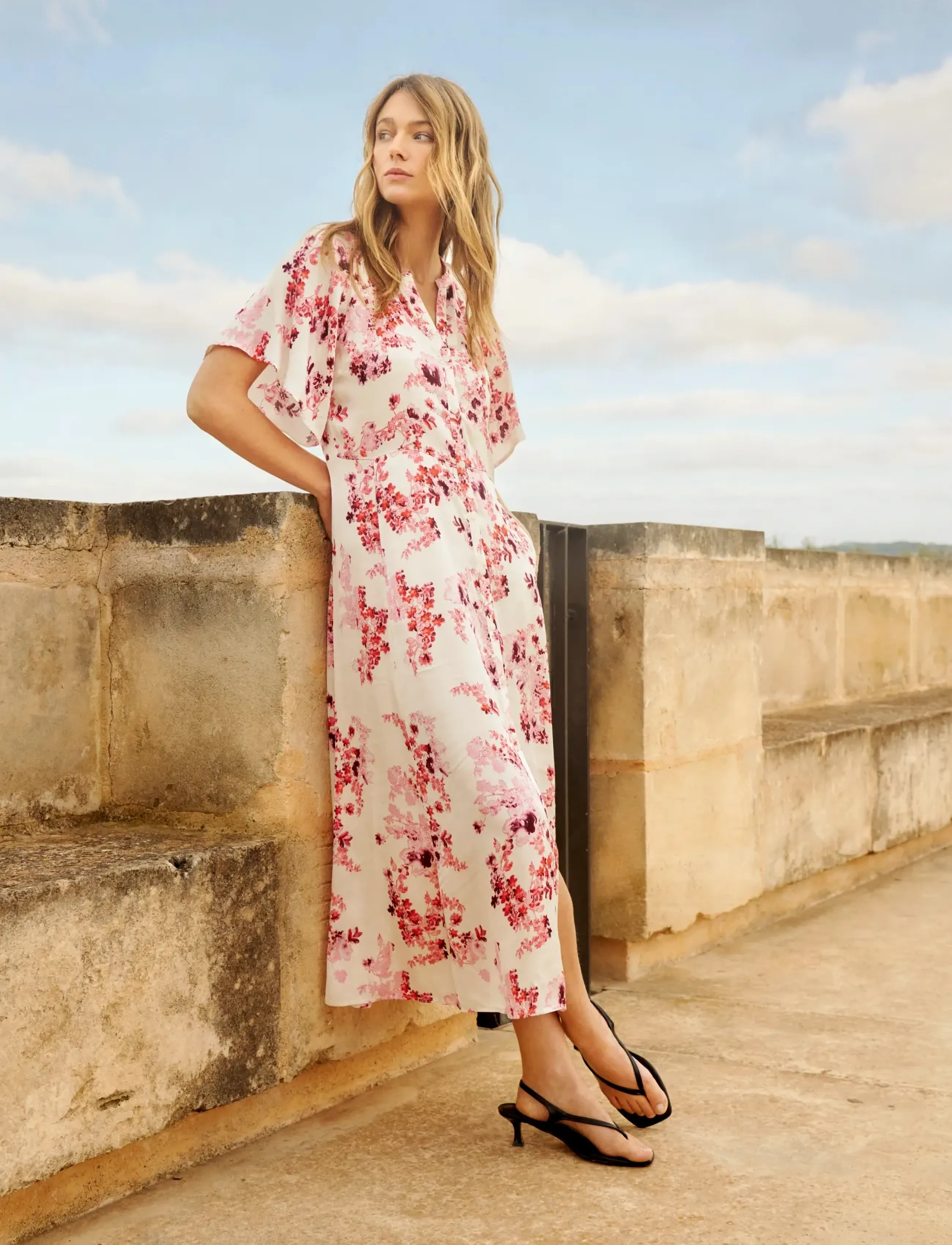 Part Two AlajaPW DR - Dresses - PINK SHADOW FLOWER PRINT / pink/rose