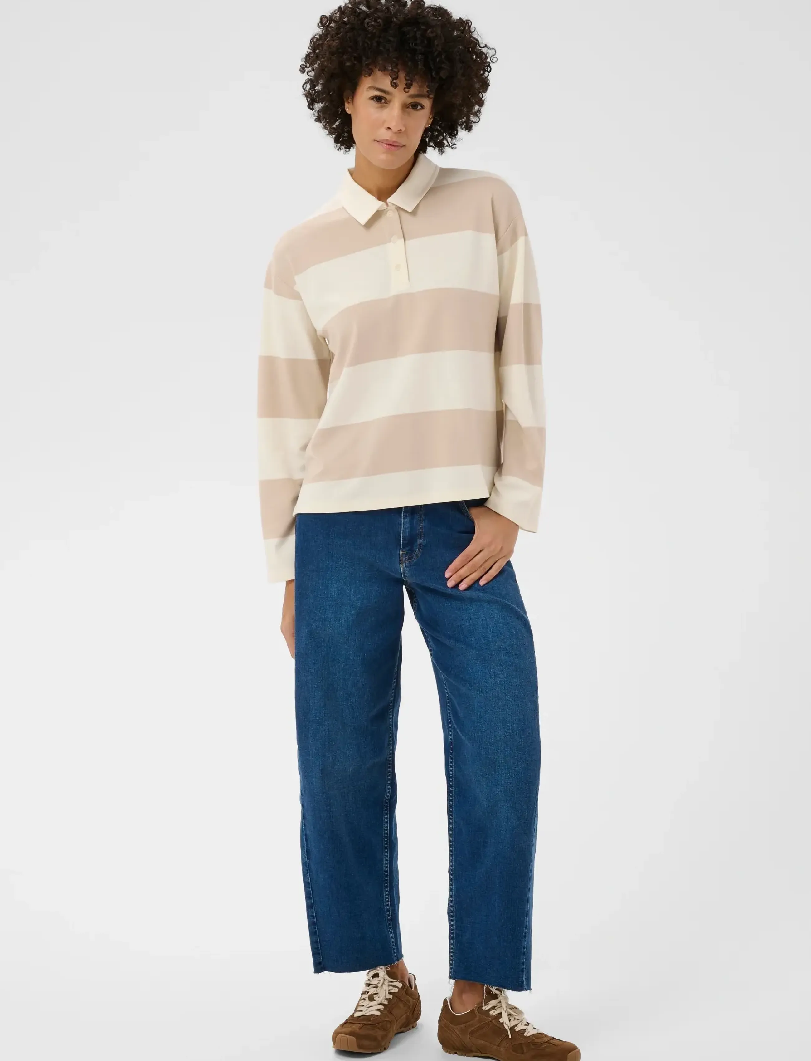 Part Two AmariPW TS - T-Shirts & Tops - CEMENT STRIPE / cream