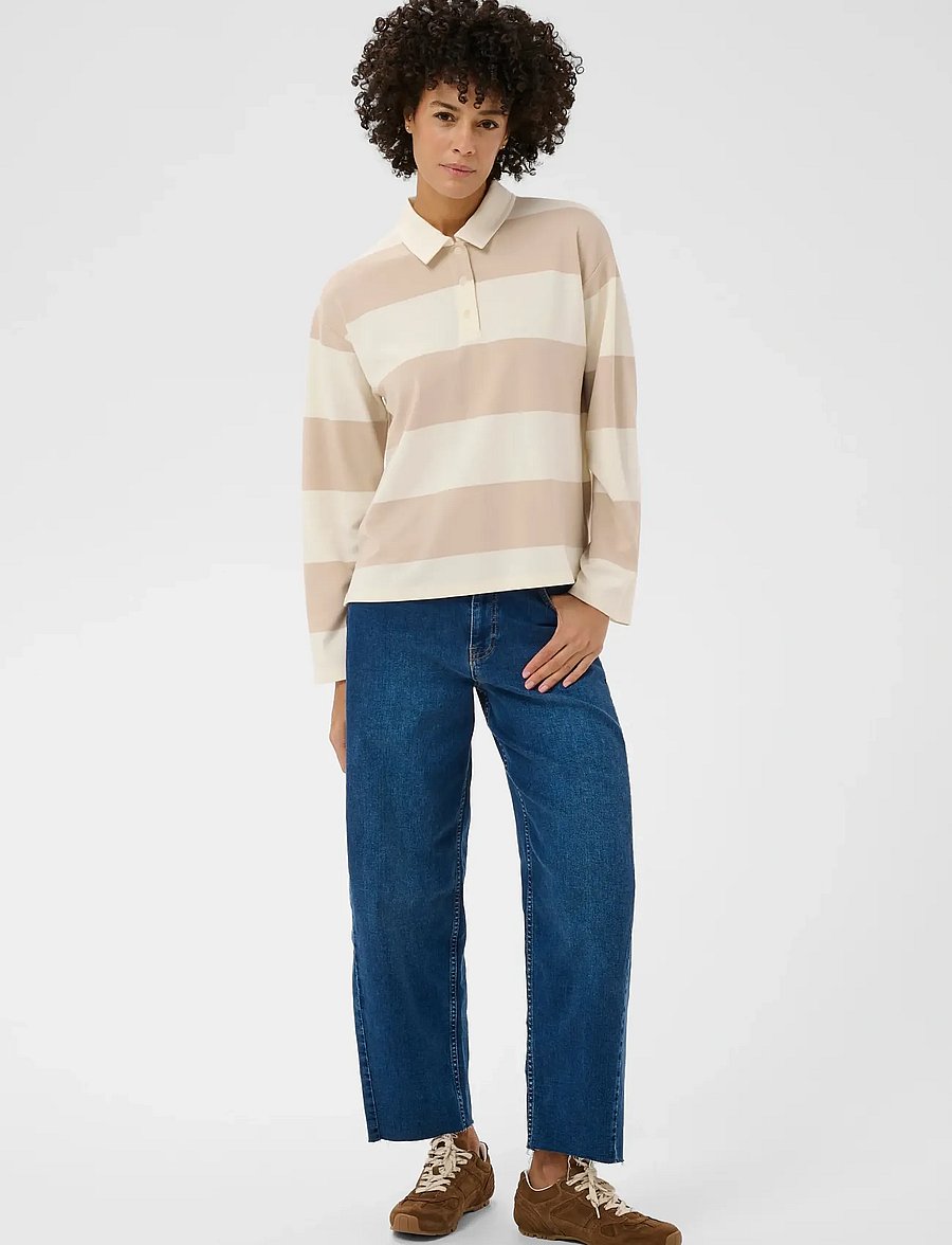 Part Two - AmariPW TS - poloshirts - cement stripe - 0
