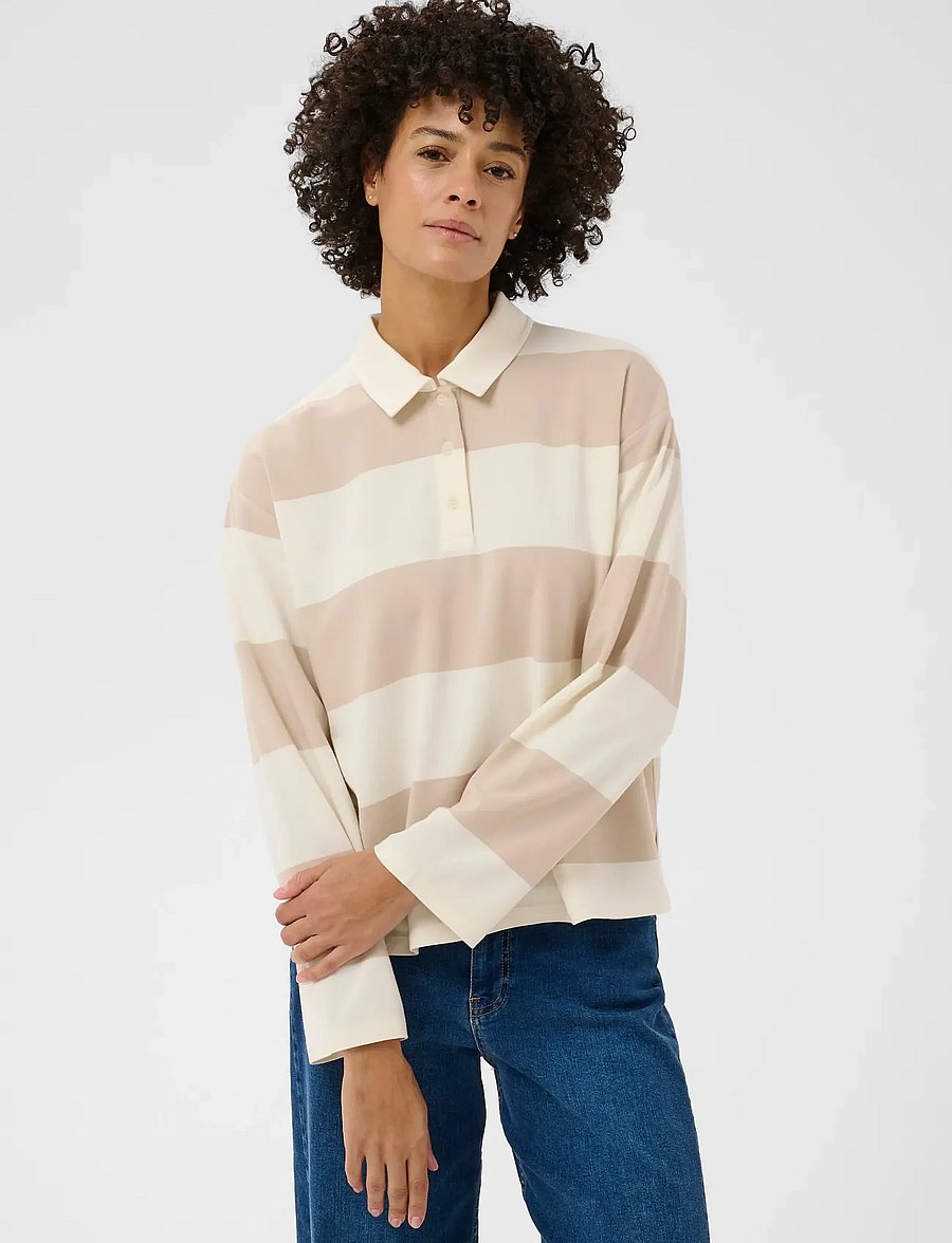 Part Two - AmariPW TS - poloshirts - cement stripe - 3
