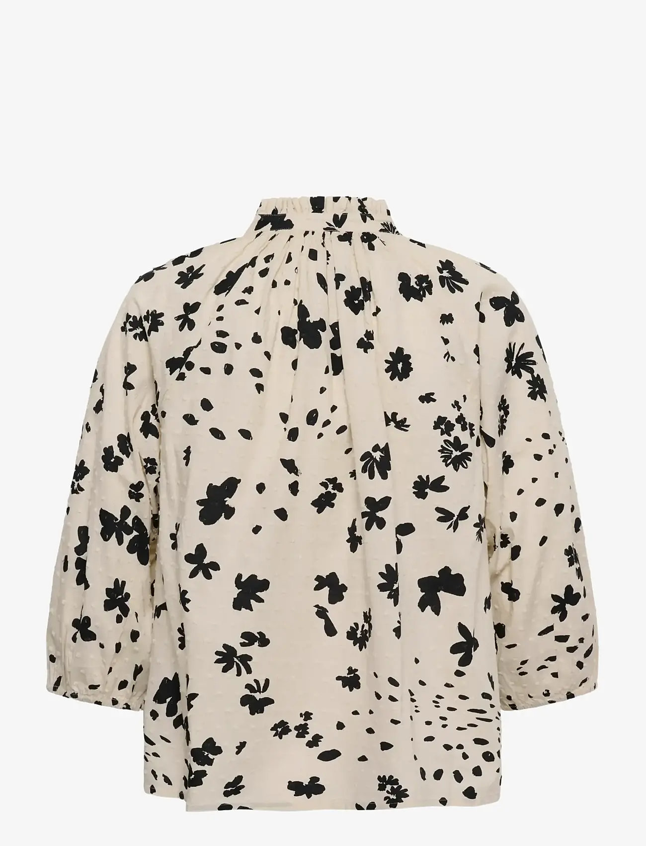 Part Two - AlettaPW BL - långärmade skjortor - black dot flower print - 2