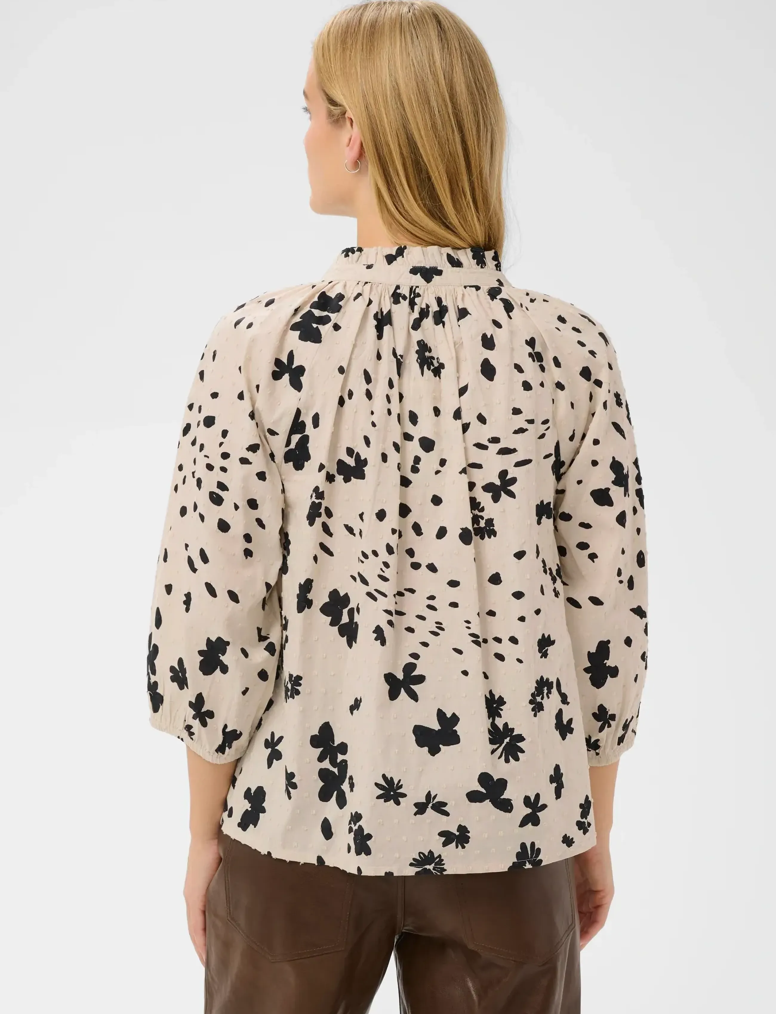Part Two - AlettaPW BL - koszule z długimi rękawami - black dot flower print - 4