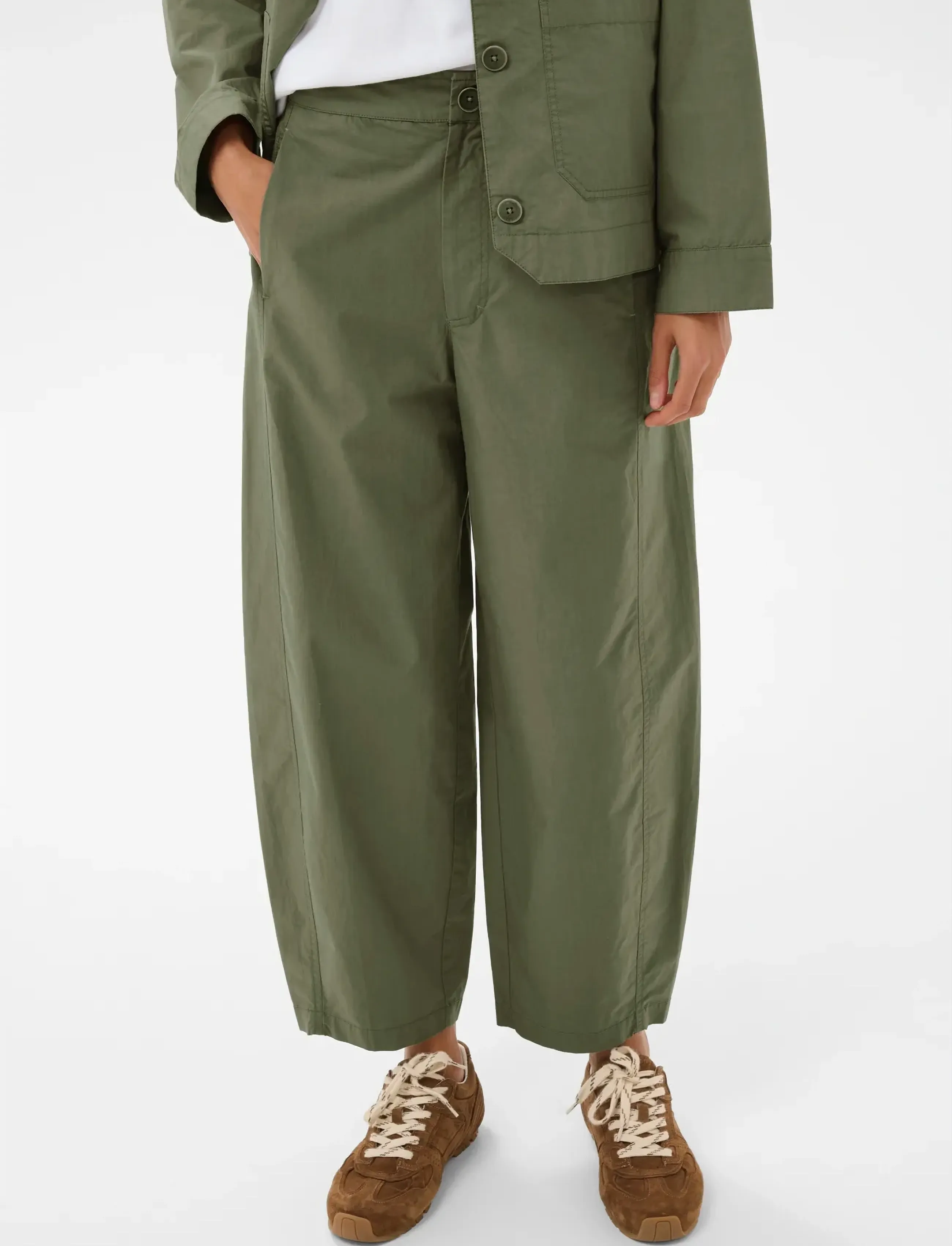 Part Two Atimaspw Pa, 34, Khaki green, Trousers > Barrel Trousers, Dame