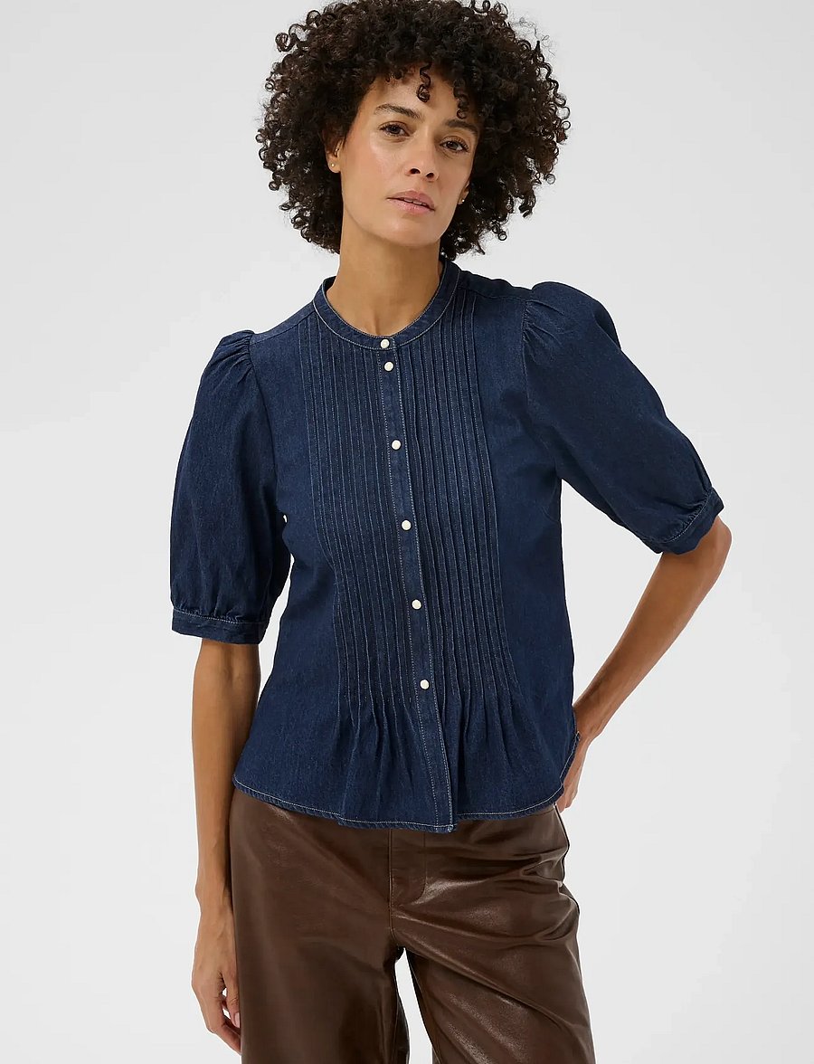Part Two - AlesiaPW SH - denimskjorter - dark blue denim - 0