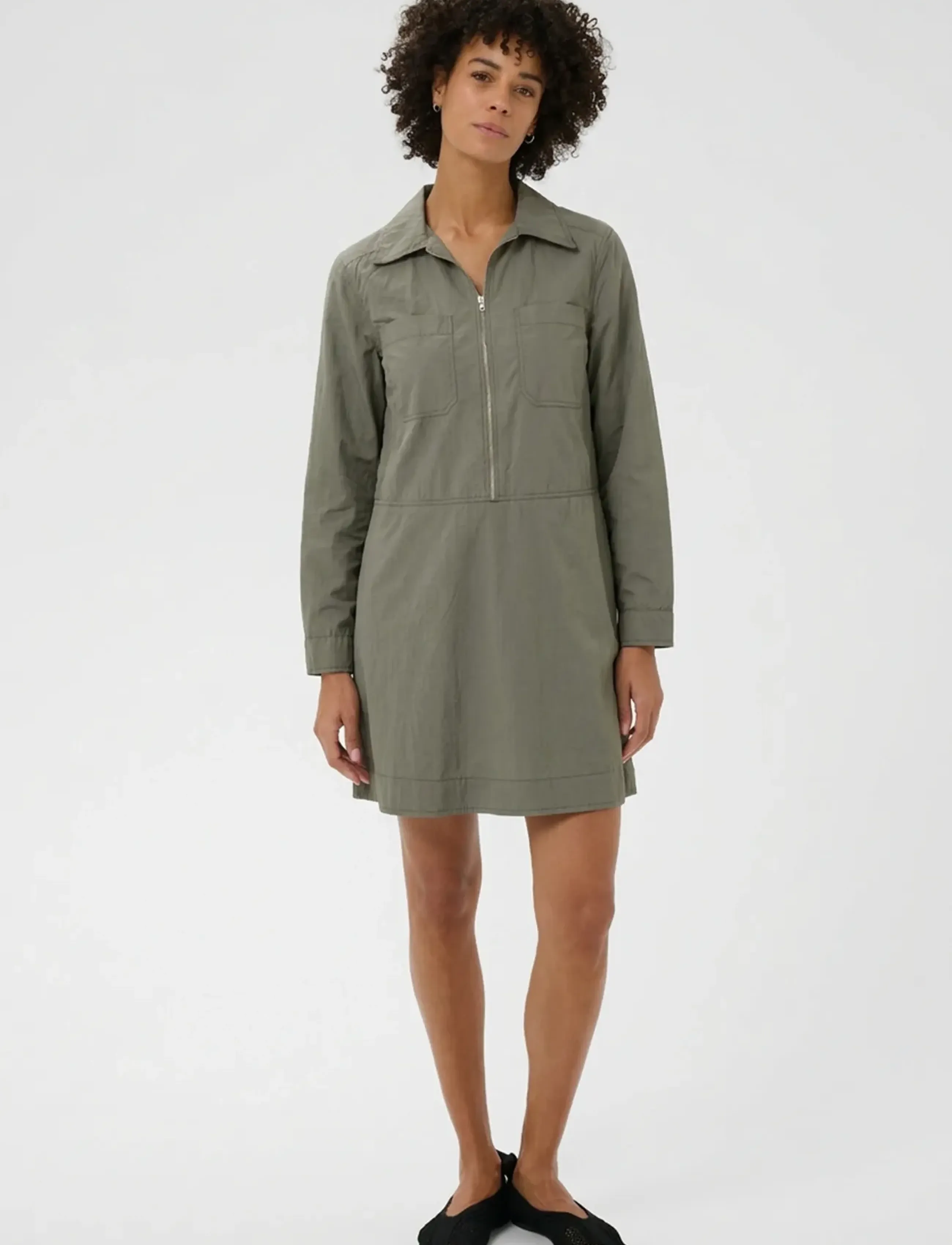 Part Two AysePW DR - Midi Dresses - SMOKEY OLIVE / khaki/green
