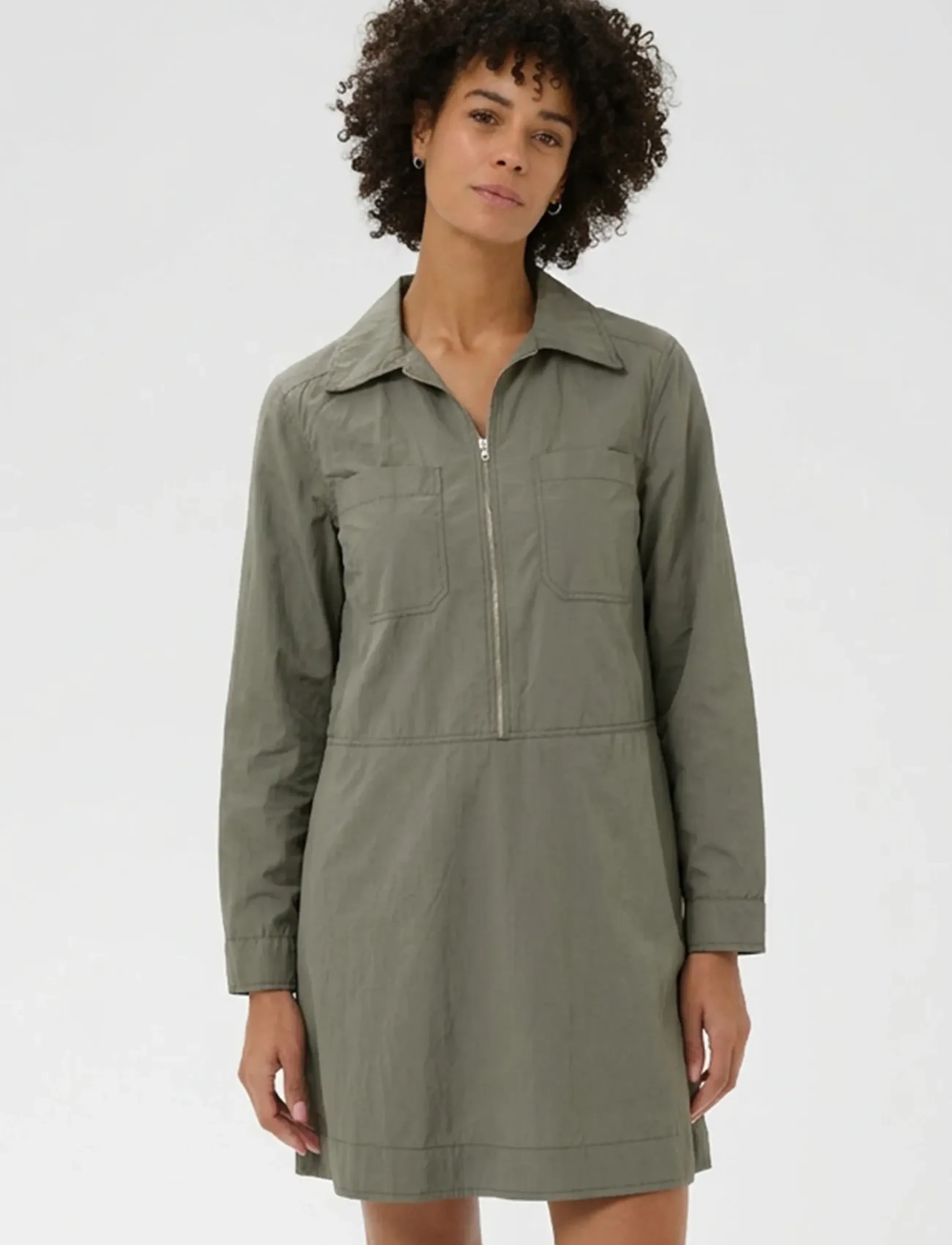 Part Two - AysePW DR - midi kjoler - smokey olive - 3