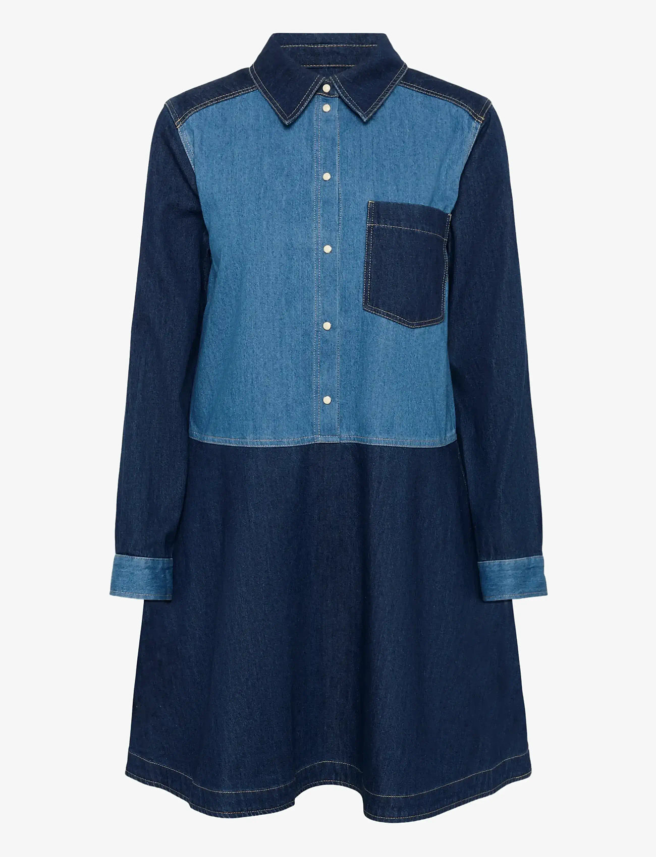 Part Two - AugustinePW DR - hemdkleider - colour block denim - 1