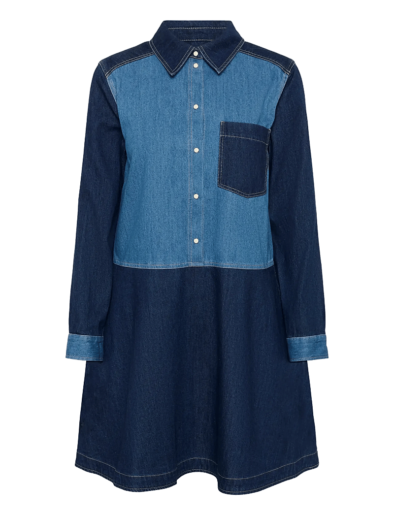Part Two - AugustinePW DR - hemdkleider - colour block denim - 1