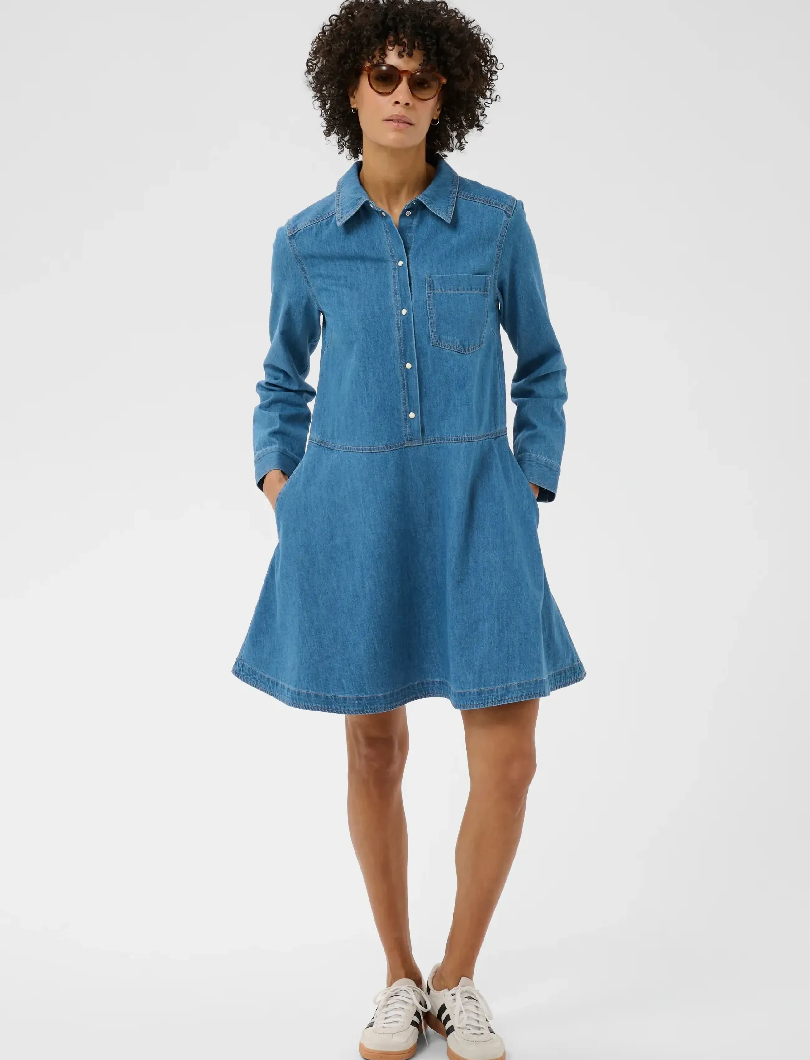 Part Two - AugustinePW DR - denim dresses - medium blue denim - 3
