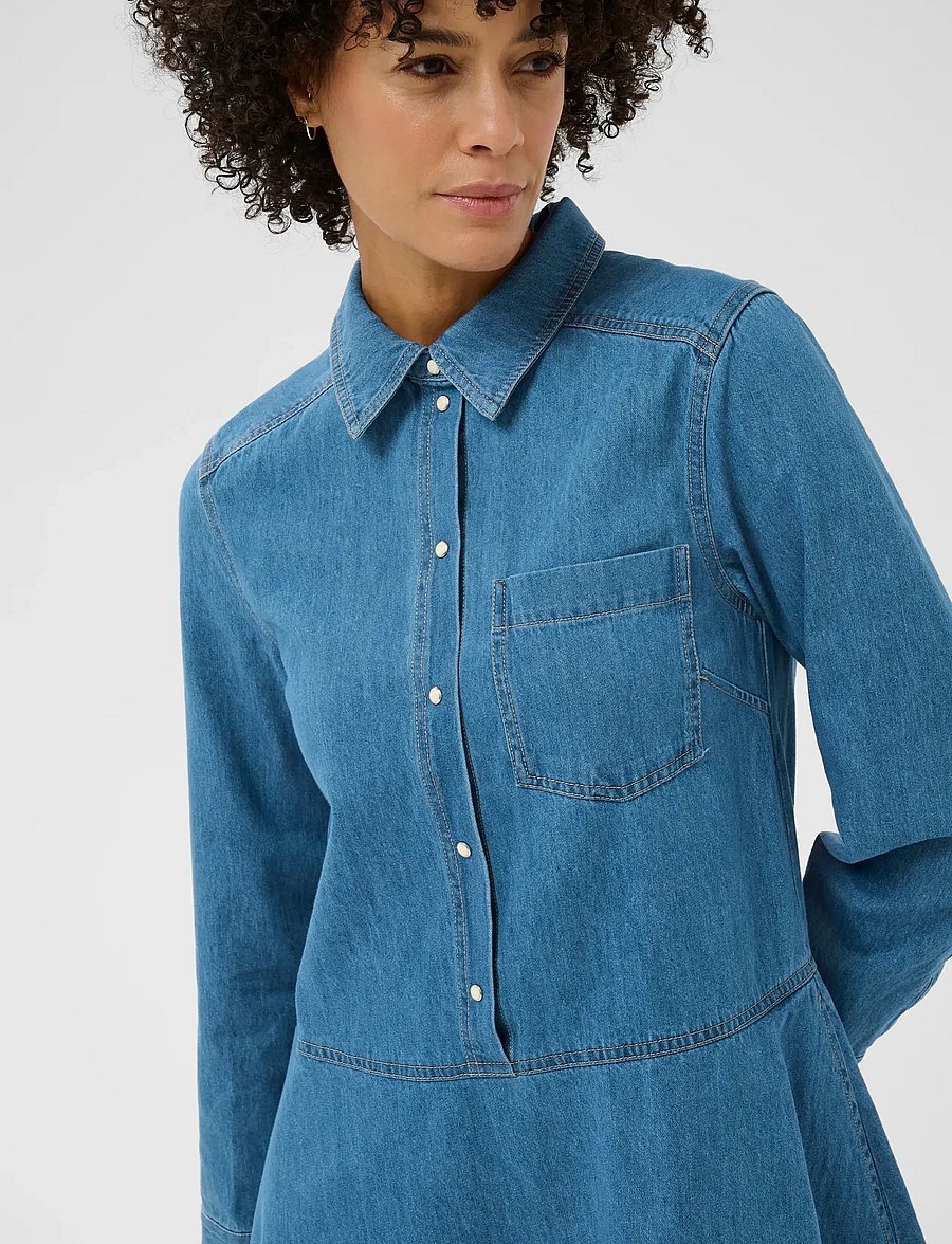 Part Two - AugustinePW DR - skjortklänningar - medium blue denim - 5