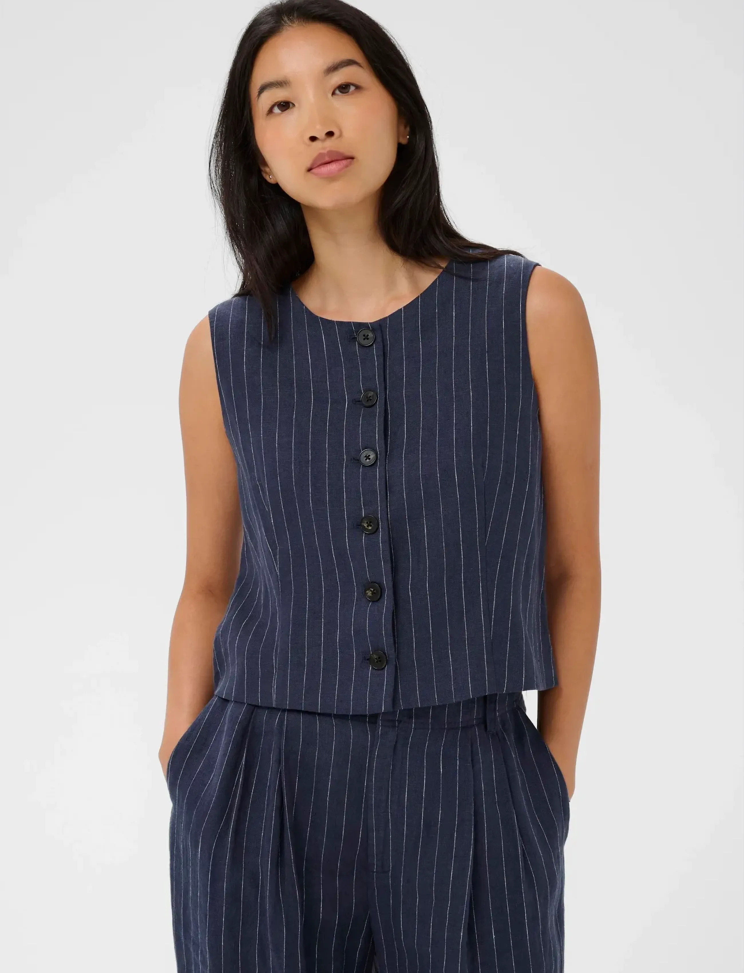 Part Two AzaniaPW WA - T-särgid ja alussärgid - BLUE NIGHTS PINSTRIPE / navy