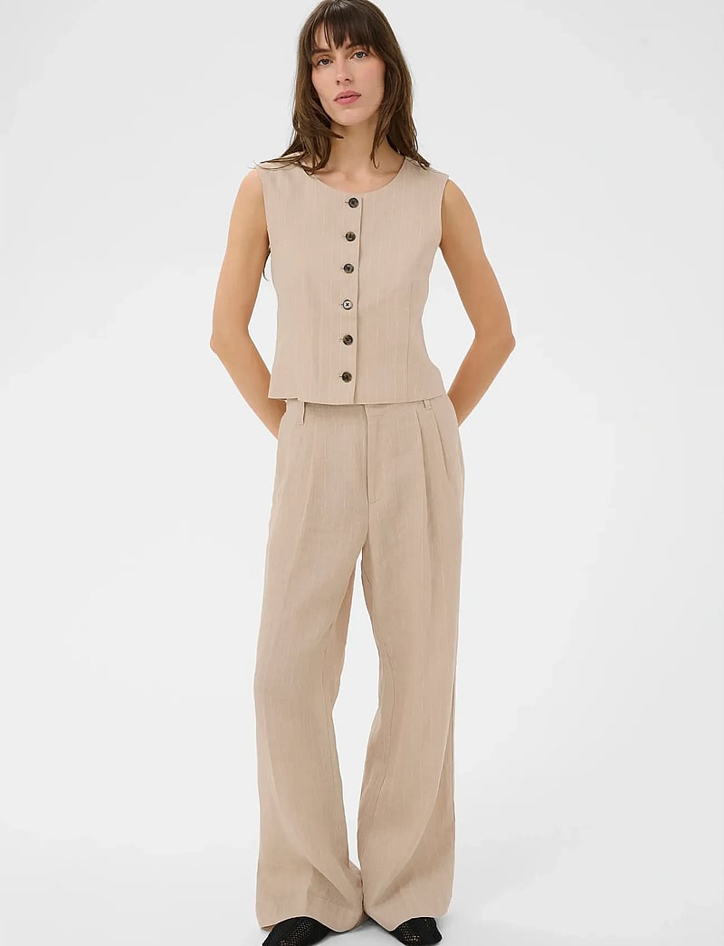 Part Two - AzaniaPW WA - Ärmellose tops - neutral pinstripe - 3