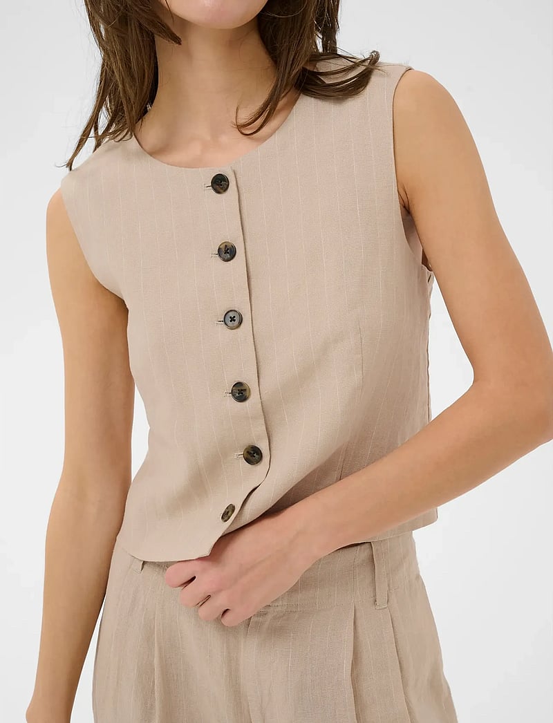 Part Two - AzaniaPW WA - Ärmellose tops - neutral pinstripe - 5