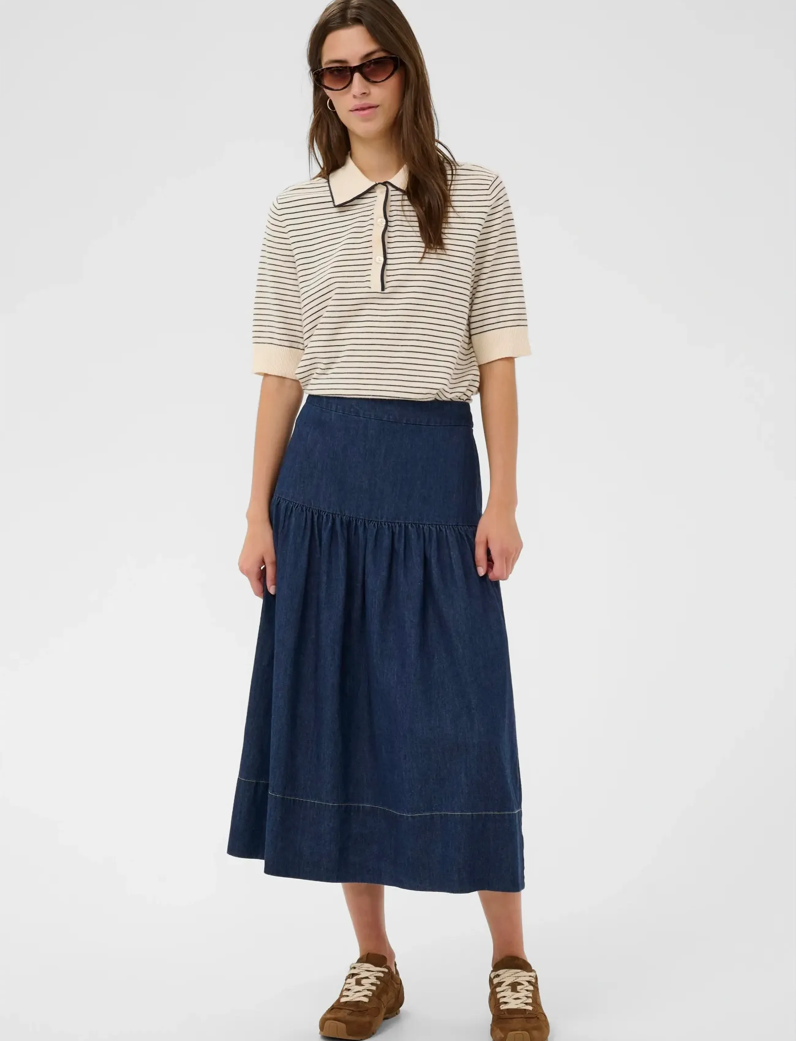Part Two - NelliaPW SK - denim skirts - dark blue denim - 3