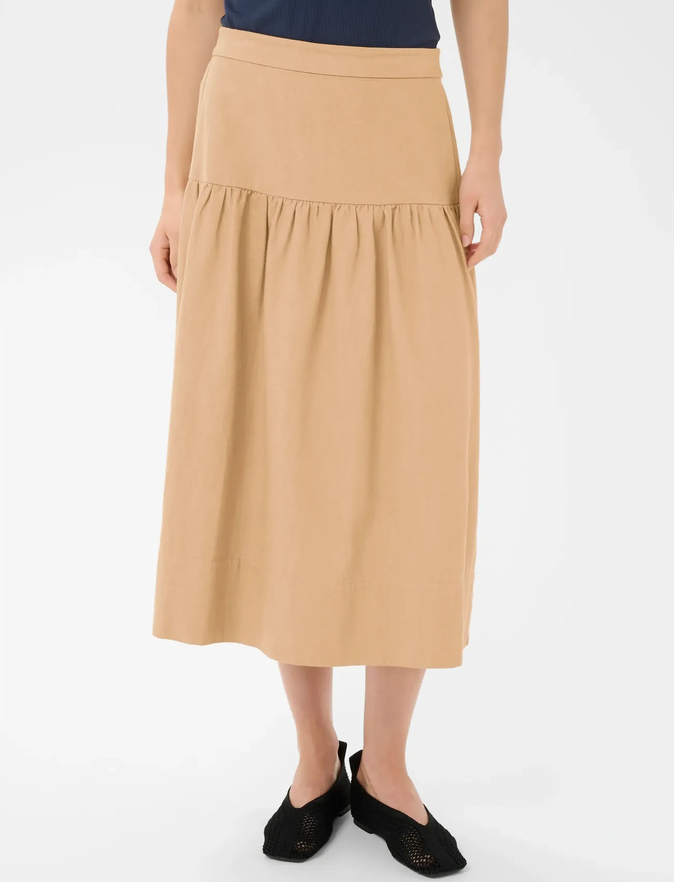 Part Two Nelliapw Sk, Kvinder, Rynket Nederdel, Beige, Str: 40
