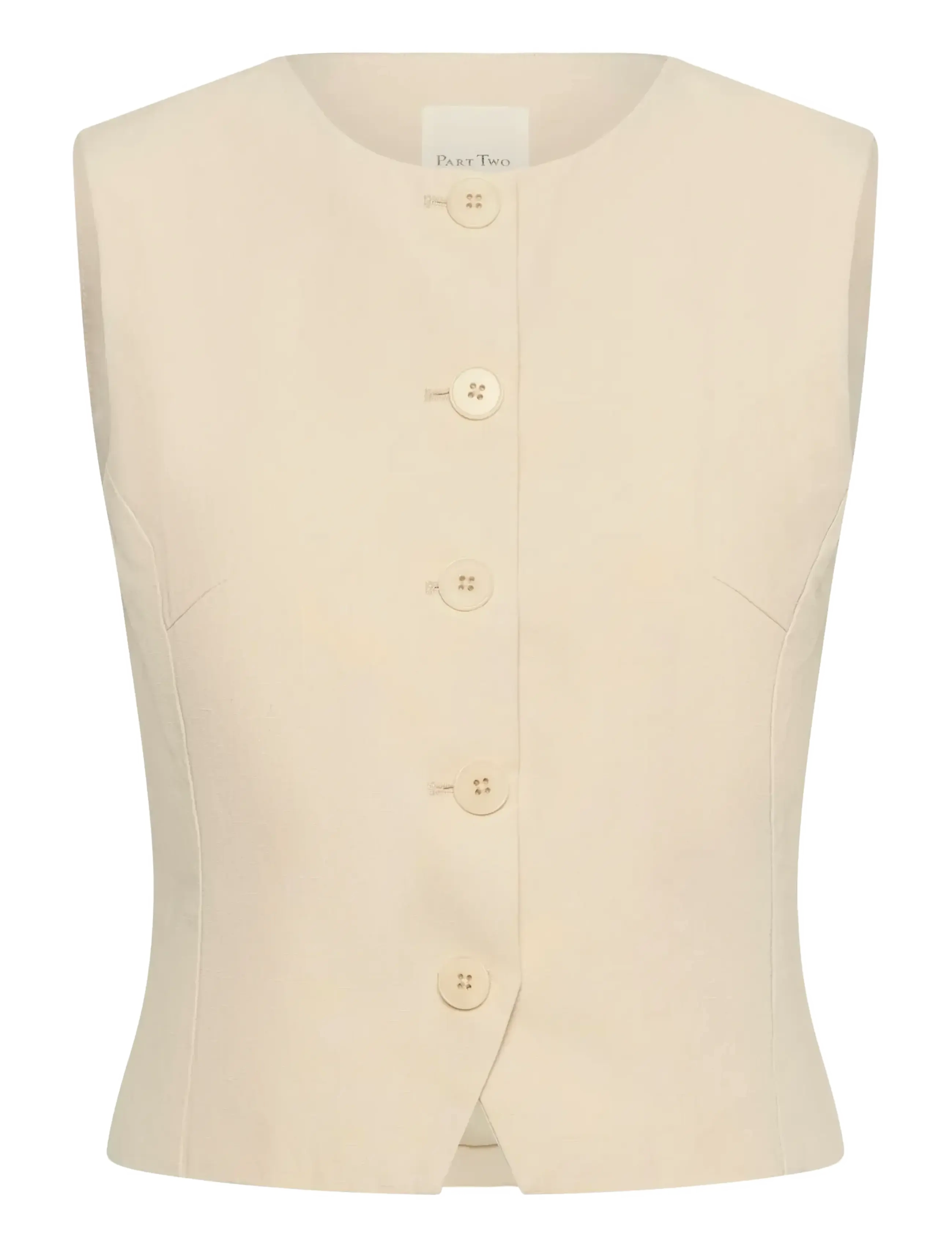 Part Two BenittaPW Waistcoat - Vatterede veste - SANDSHELL / cream